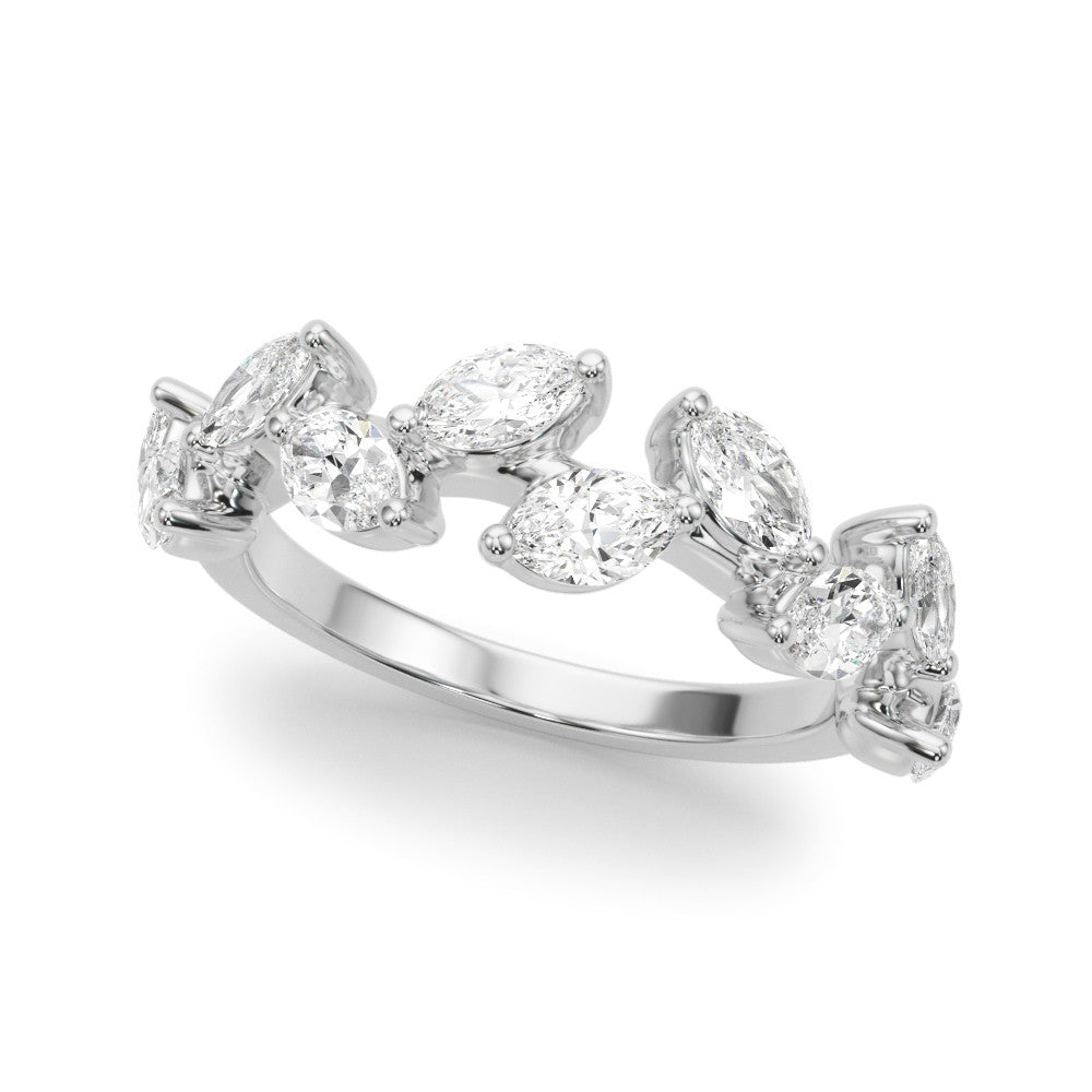 White gold Marquise Diamond Eternity Band with Shared Prong Setting
