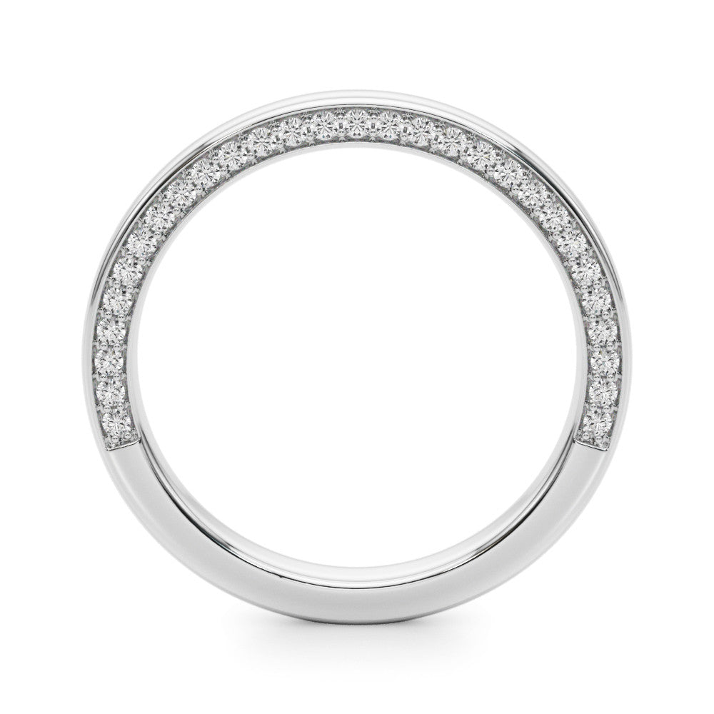 Platinum Pavé Round Diamond Channel-Set Platinum Band