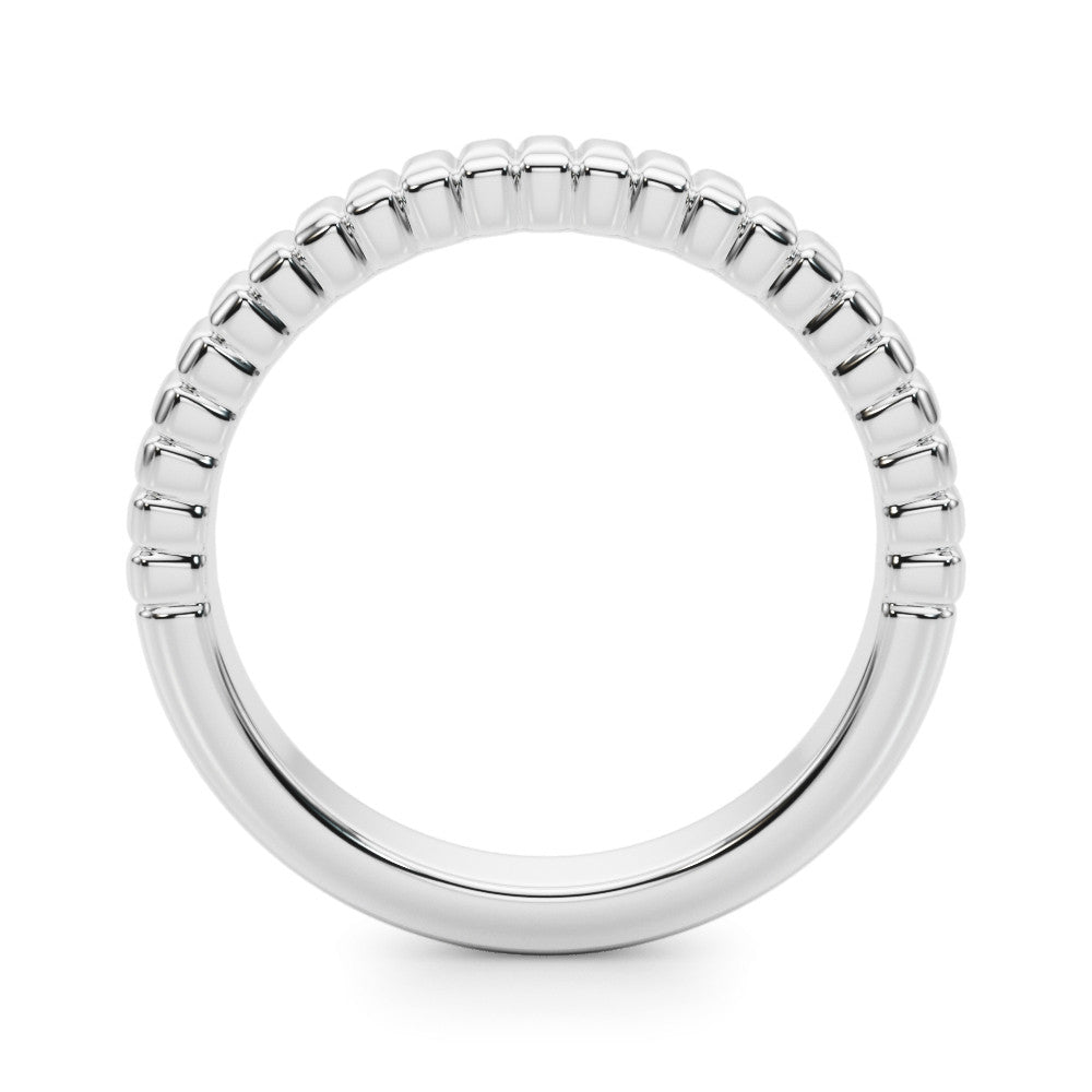 Platinum White Gold Ribbed Eternity Band