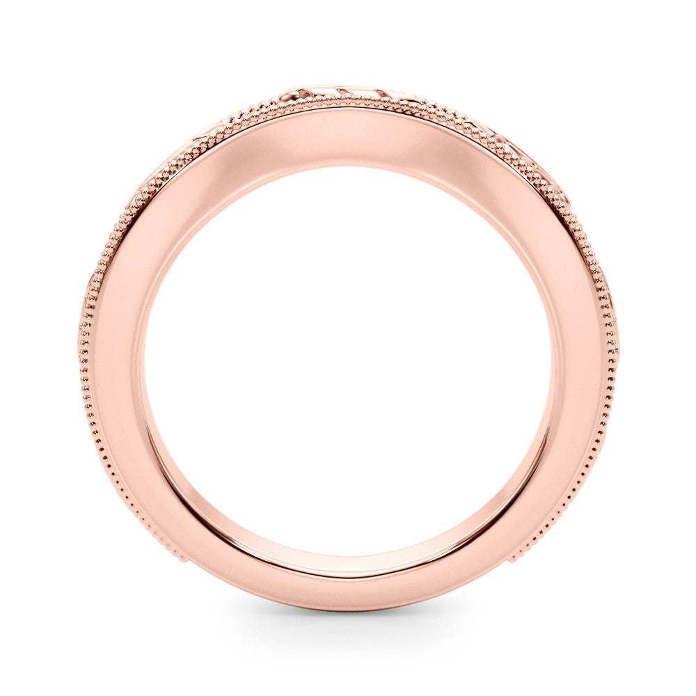 Rose gold Milgrain Bezel Set Round Diamond Eternity Band
