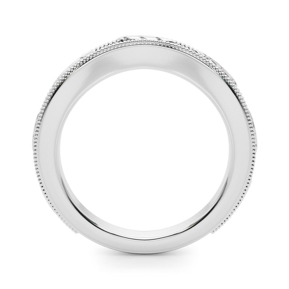 Platinum Milgrain Bezel Set Round Diamond Eternity Band