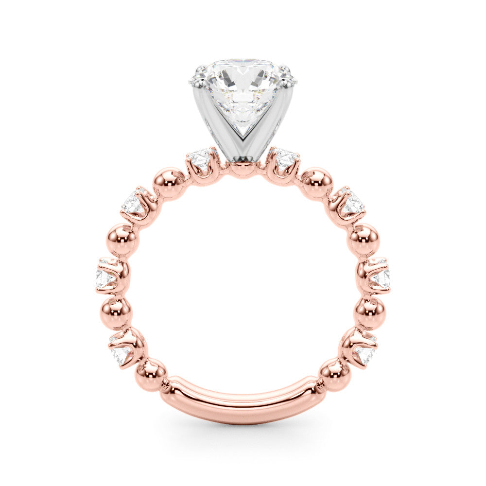 Rose gold Round Solitaire Diamond Bezel-Set Eternity Band with Prong Setting