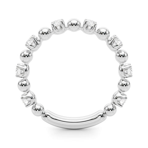White gold Round Bezel Set Diamond Eternity Band with Prong Setting