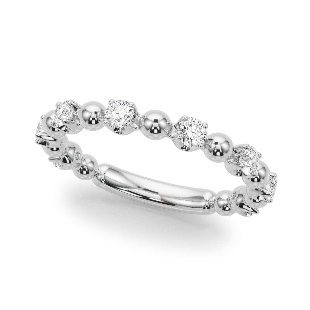 White gold Round Bezel Set Diamond Eternity Band with Prong Setting