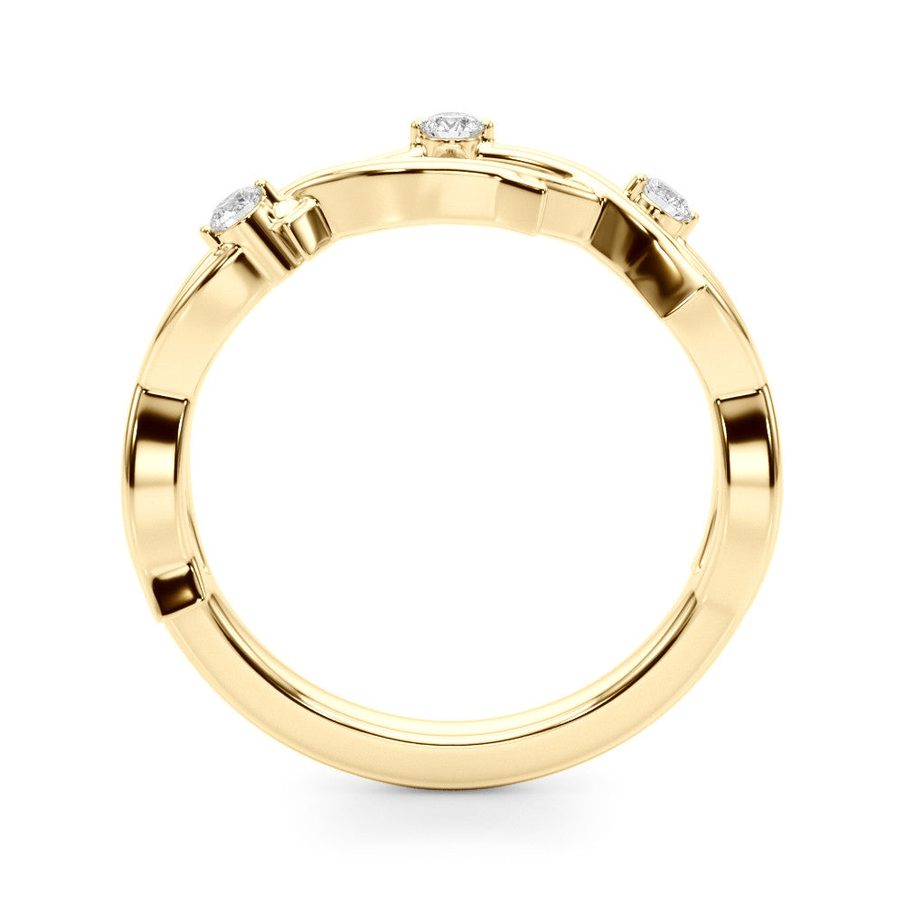 Yellow gold Prong Set Round Diamond Twist Band