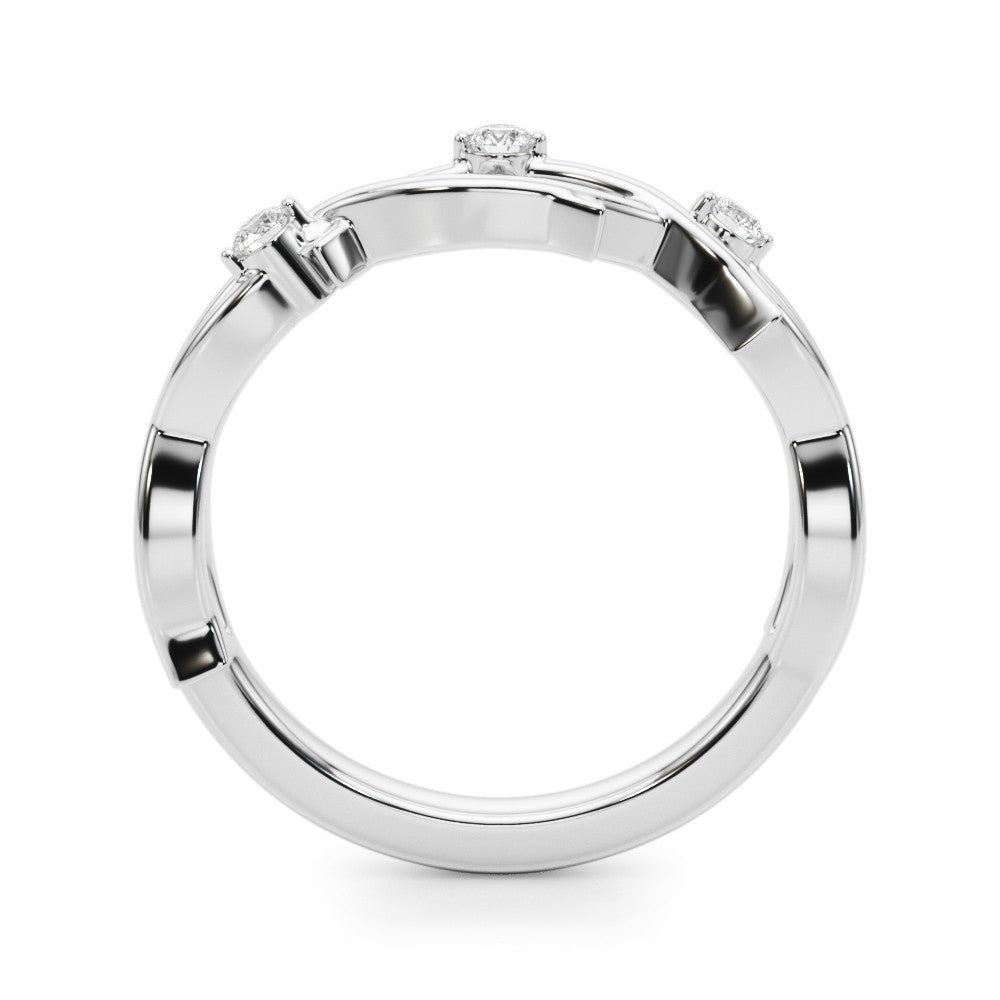 White gold Prong Set Round Diamond Twist Band