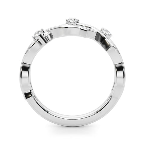 White gold Prong Set Round Diamond Twist Band