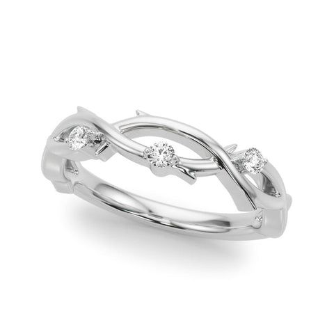 Platinum Prong Set Round Diamond Twist Band