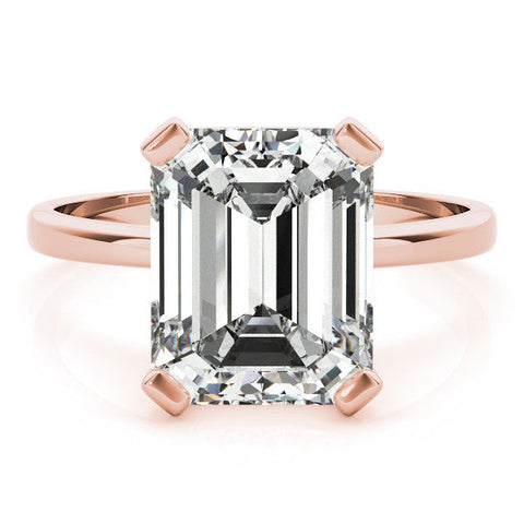 Rose gold Marquise Cut Solitaire Ring with Four-Prong Setting and Classic Band
