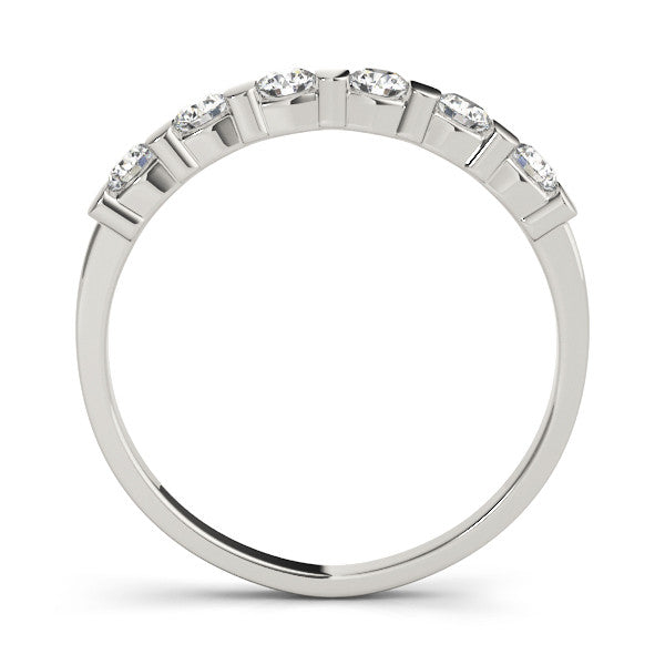 Silver Channel Set Round Diamond Half Eternity Band