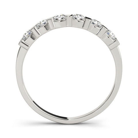 White gold Channel Set Round Diamond Half Eternity Band