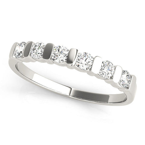 White gold Channel Set Round Diamond Half Eternity Band