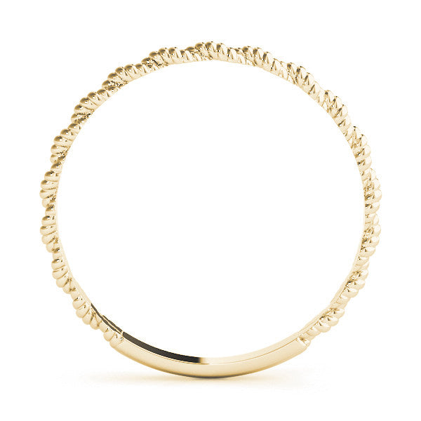 Yellow gold Twisted Rope Solitaire Band with Round Stone and Bezel Setting