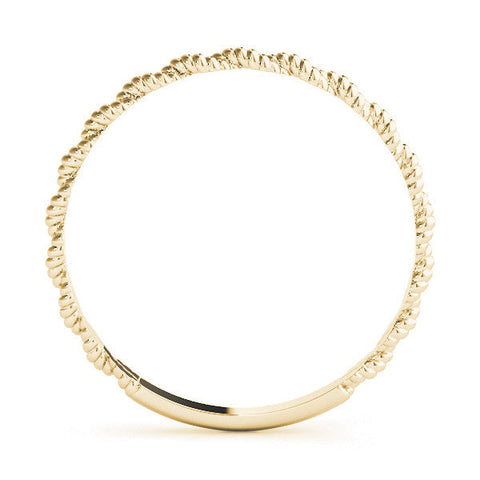 Yellow gold Twisted Rope Solitaire Band with Round Stone and Bezel Setting