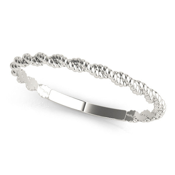 Platinum Twisted Rope Solitaire Band with Round Stone and Bezel Setting