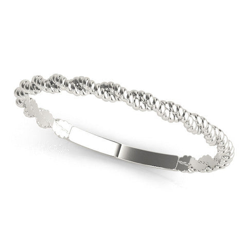 Platinum Twisted Rope Solitaire Band with Round Stone and Bezel Setting