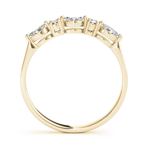Yellow gold Prong Set Round Diamond Half-Eternity Band