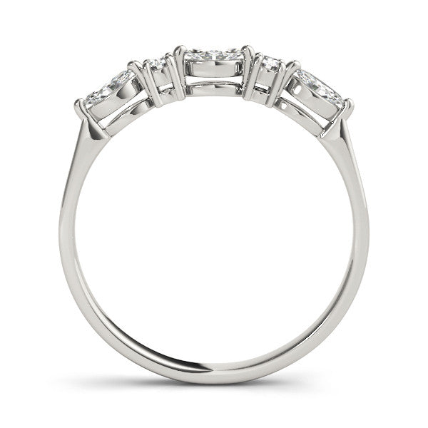 Platinum Prong Set Round Diamond Half-Eternity Band