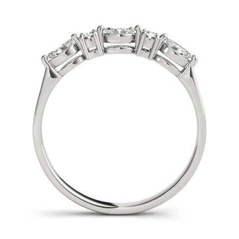Platinum Prong Set Round Diamond Half-Eternity Band