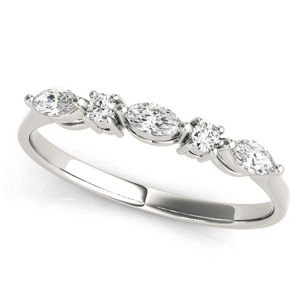 White gold Prong Set Round Diamond Half-Eternity Band