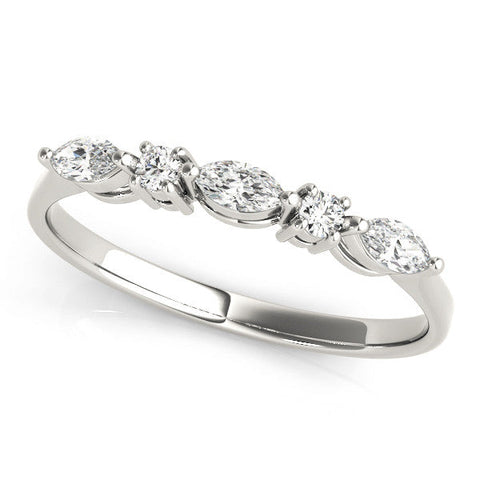 White gold Prong Set Round Diamond Half-Eternity Band