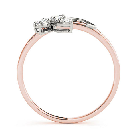 Rose gold Marquise Cluster Bypass Ring with Prong Setting