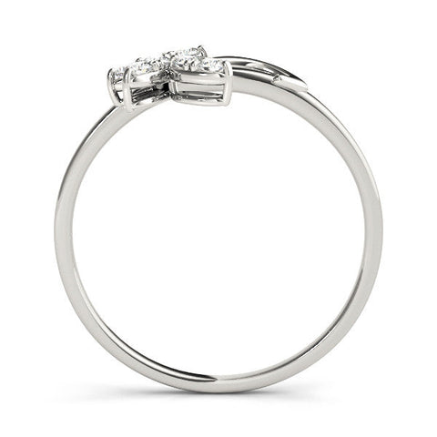 White gold Marquise Cluster Bypass Ring with Prong Setting