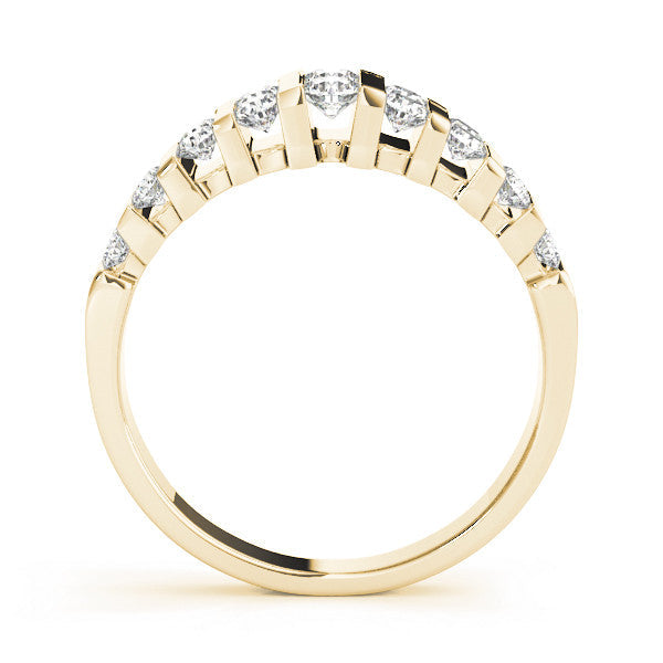 Yellow gold Channel-Set Round Diamond Multi-Row Band