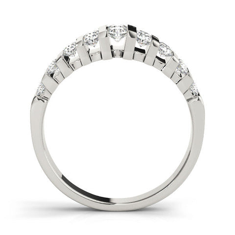 Platinum Channel-Set Round Diamond Multi-Row Band