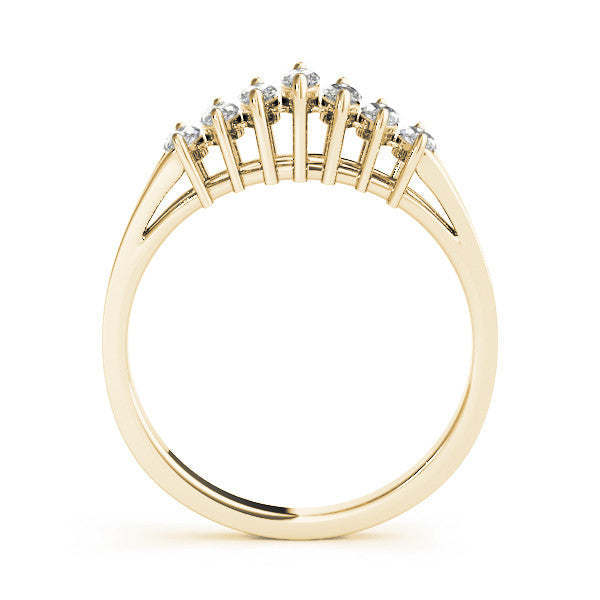 Yellow gold Marquise Diamond Prong-Set Half-Eternity Band