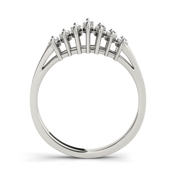 White gold Marquise Diamond Prong-Set Half-Eternity Band