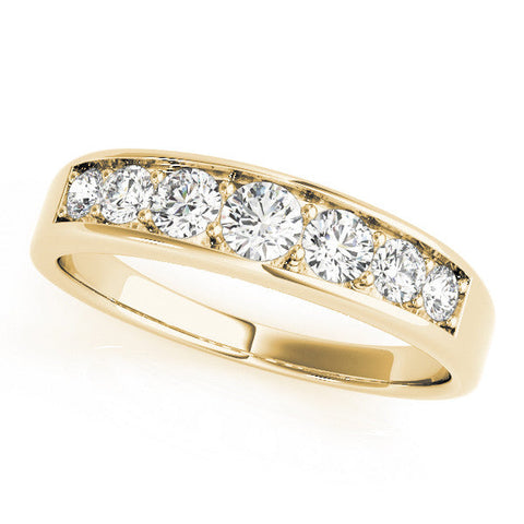 Yellow gold Channel-Set Round Diamond Comfort Fit Band