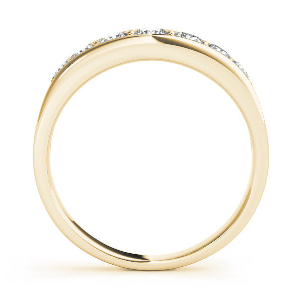 Yellow gold Channel-Set Round Diamond Comfort Fit Band
