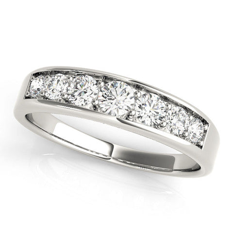 White gold Channel-Set Round Diamond Comfort Fit Band