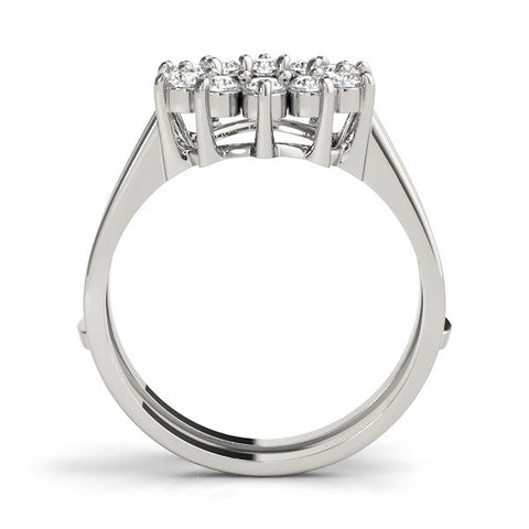 Platinum Round Diamond Open Circle Split Shank Prong Setting Ring