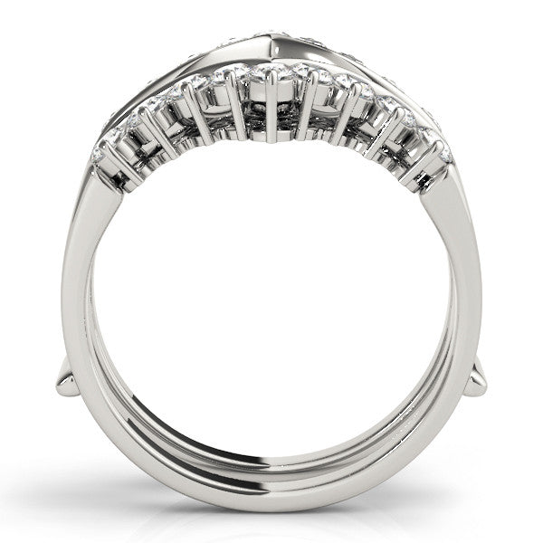 Platinum Round Diamond Chevron Eternity Band with Prong Setting