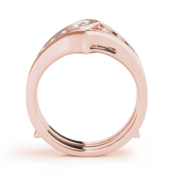 Rose gold Round Channel Set Diamond Chevron Band