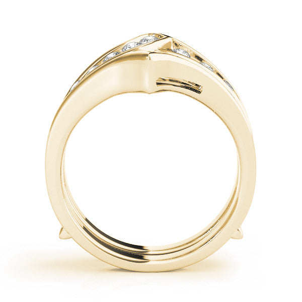 Yellow gold Round Channel Set Diamond Chevron Band