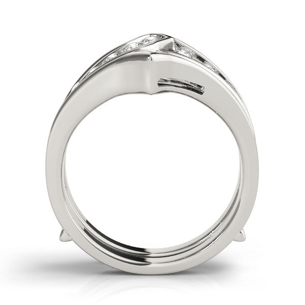 Platinum Round Channel Set Diamond Chevron Band