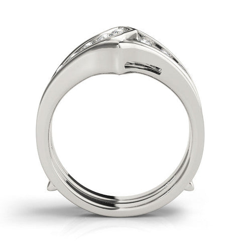 White gold Round Channel Set Diamond Chevron Band