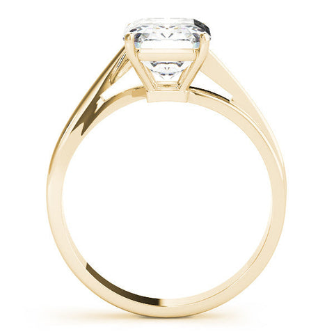 Yellow gold Marquise Cut Solitaire Twist Band Ring with Four-Prong Setting
