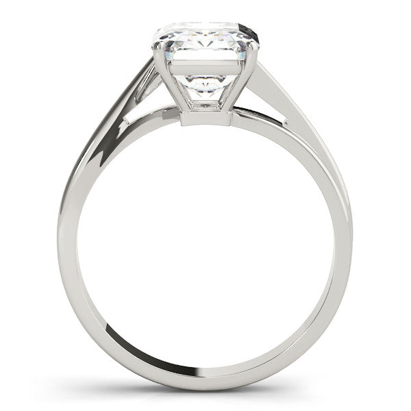 White gold Round Cut Solitaire Twist Band Ring with Four-Prong Setting
