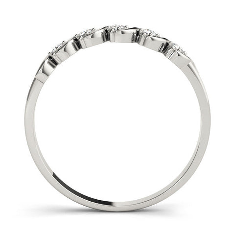 White gold Twisted Prong Round Diamond Channel Band