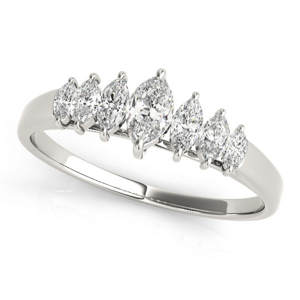 White gold Marquise Diamond Prong Set White Gold Band