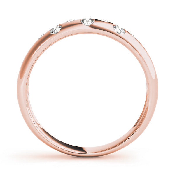 Rose gold Flush Set Round Diamond Comfort Fit Band