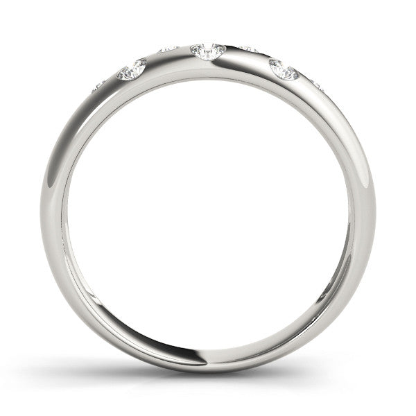 White gold Flush Set Round Diamond Comfort Fit Band