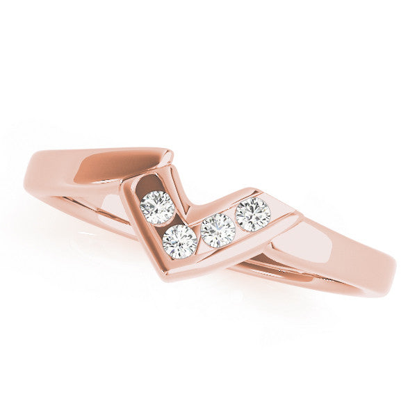 Rose gold Channel-Set Round Diamond Twist Band