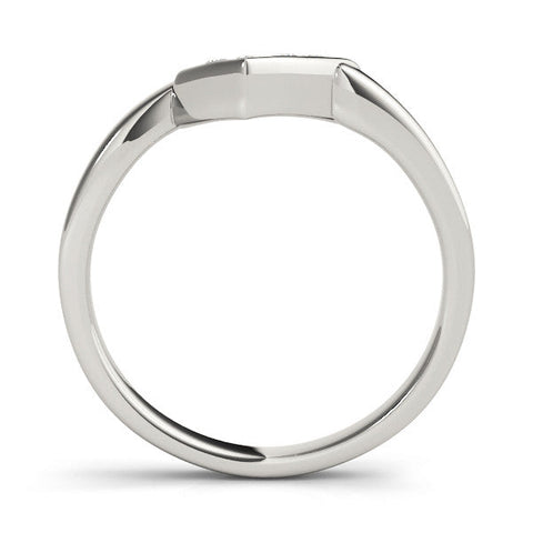 Silver Channel-Set Round Diamond Twist Band