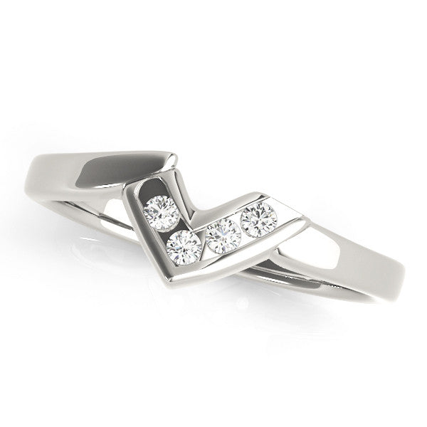 Silver Channel-Set Round Diamond Twist Band