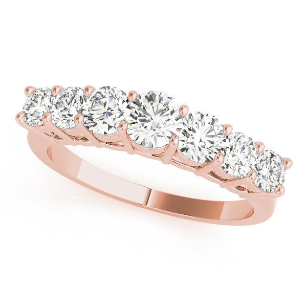 Rose gold Round Diamond Prong-Set Half-Eternity Band